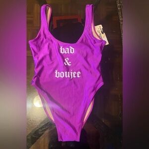 Purple Ravesuits  'Bad & Boujee' one piece Swimsuit